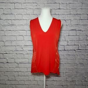 Calvin Klein NWT Womens Tank V-Neck Red Minimalist Size S
